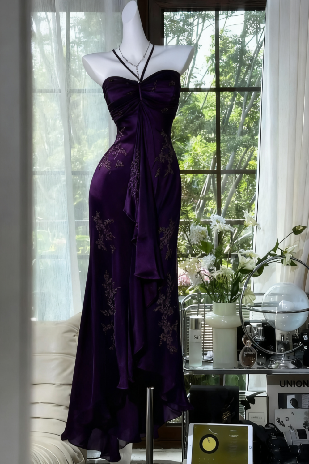 Green Beaded Exquisite Gorgeous Long Chiffon Classy Prom Dress Classy Evening Dress Party Dress