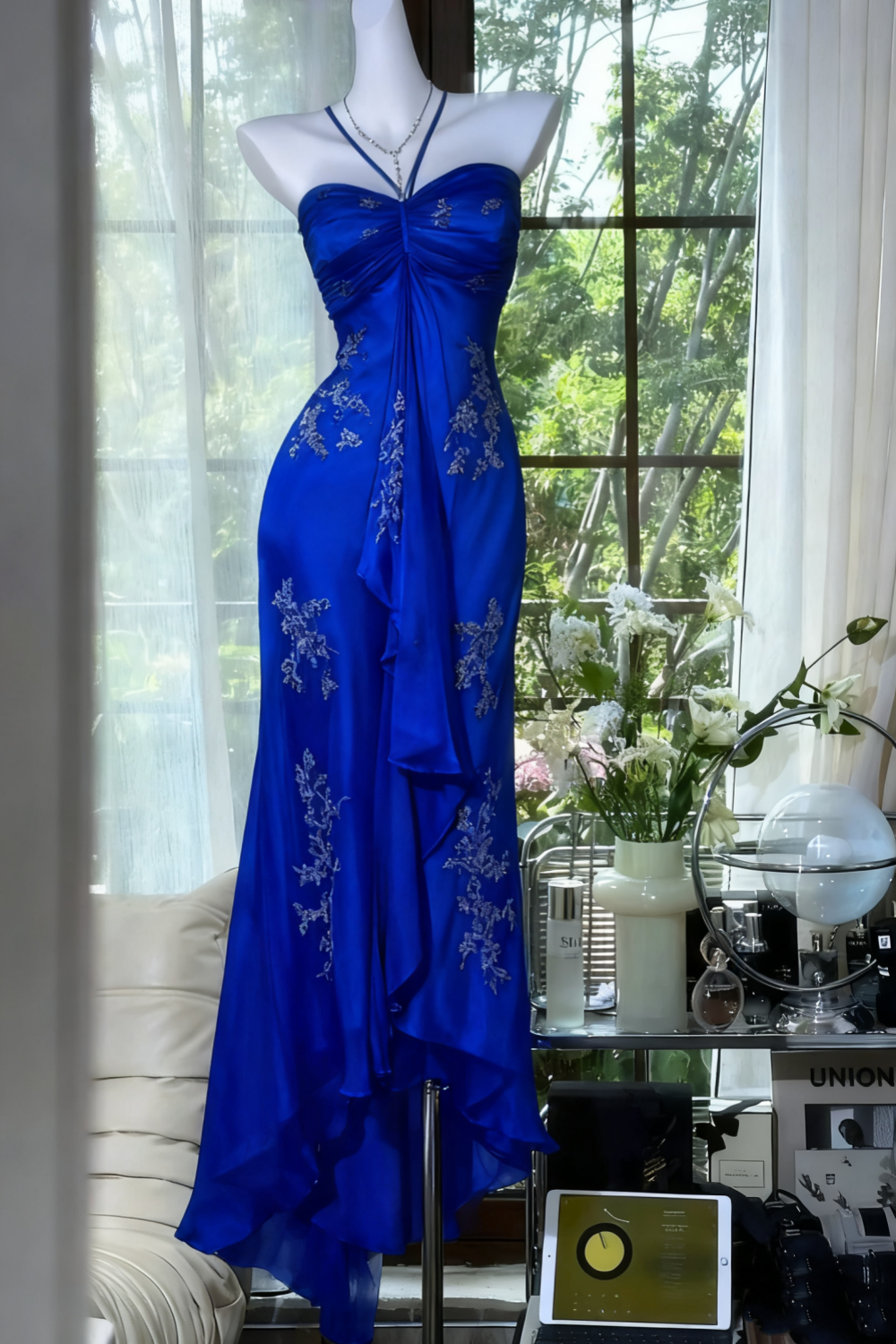 Green Beaded Exquisite Gorgeous Long Chiffon Classy Prom Dress Classy Evening Dress Party Dress