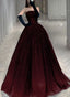 Glam Black And Red Classy Evening Dress Party Dress, Shiny Tulle Ball Gown Classy Prom Drses