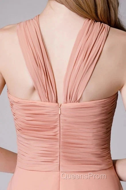 Glam Blush Pink Evening Prom & Wedding Dress-Sweet 16 Chiffon Evening Gown For Graduation & Quinceanera