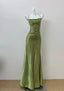 Glam Olive Green Spaghetti Straps Mermaid Satin Long Classy Prom Dress Classy Evening Gowns With Backless