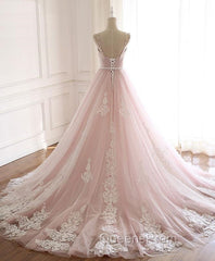 Glam Pink Tulle Sweetheart Straps Princess Evening Dress, Pink Party Dress