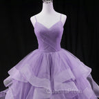 Glam Tulle Light Purple Long Evening Dress Ball Gown Sweet 16 Dress Evening Prom Dress shops