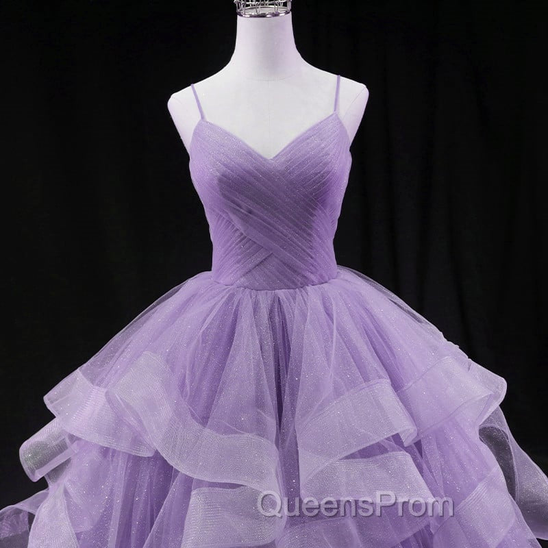 Glam Tulle Light Purple Long Evening Dress Ball Gown Sweet 16 Dress Evening Prom Dress shops