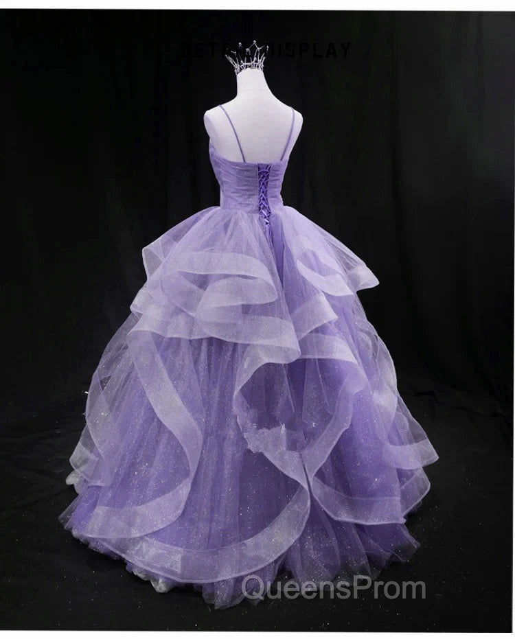 Glam Tulle Light Purple Long Evening Dress Ball Gown Sweet 16 Dress Evening Prom Dress shops