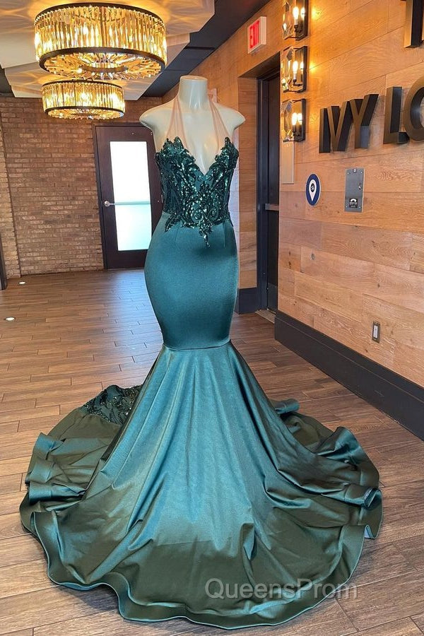 Glamorou V-Neck Sleeveless Halter Mermaid Evening Prom Dress With Beading Secondary image