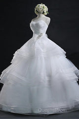 Glamorous Ball Gown Sweetheart Organza Wedding Dress With Lace
