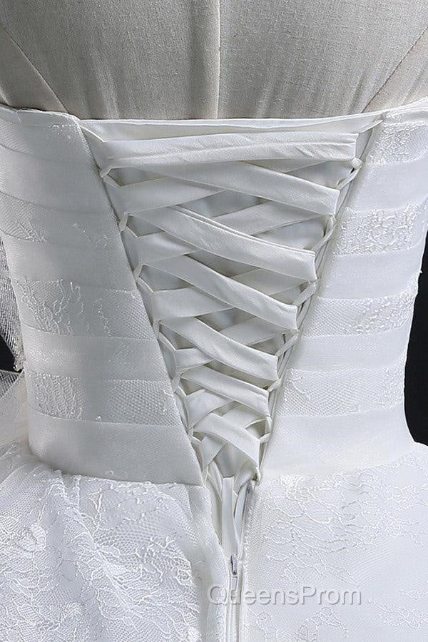 Glamorous Ball Gown Sweetheart Organza Wedding Dress With Lace