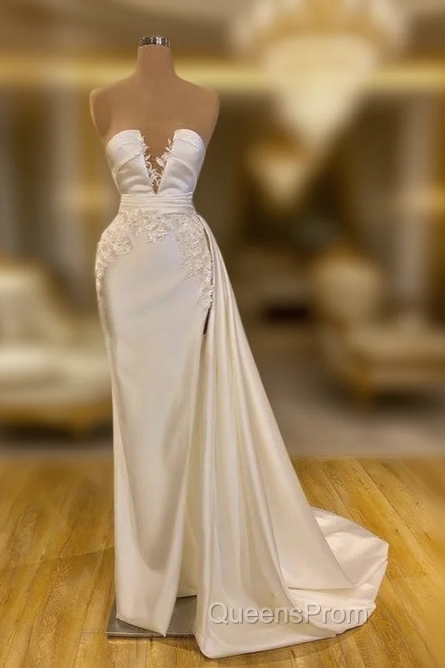 Glamorous Ivory Mermaid Long Evening Prom Dress With Appliques Main image