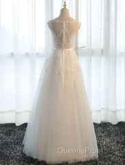 Glamorous Long Evening Dress Lace Cameo Pink Party Dress A Line Applique Tulle Maxi Evening Dress