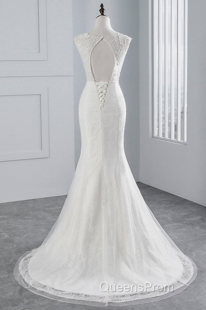 Glamorous Long Mermaid Tulle Appliques Lace Wedding Dress Secondary image