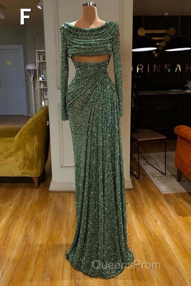 Glitter Off-the-Shoulder Slim Mermaid Evening Prom Party GownsSleeveless Mermaid Evening Gowns