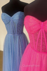 Glitter Sweetheart Sheer Corset A-Line Long Evening Prom Dress