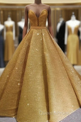 Glitter Tulle Ball Gown Strapless Dress