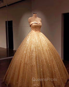 Glitter Tulle Evening Prom Dress Sweetheart Ball Gown