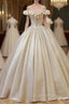 Gold Ball Gown Off the Shoulder Quinceanera Dress
