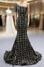 Gold Green Mermaid Sequins One Shoulder Evening Prom Dress