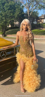 Gold Classy Prom Dress Classy Evening Classy Party Gowns