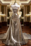 Gold Sequins Strapless Pleats Evening Prom Dress With Bow