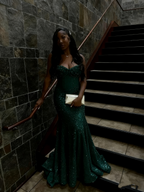 Gold Sequin Mermaid Long Classy Prom Gown Classy Evening Dress