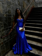 Gold Sequin Mermaid Long Classy Prom Gown Classy Evening Dress