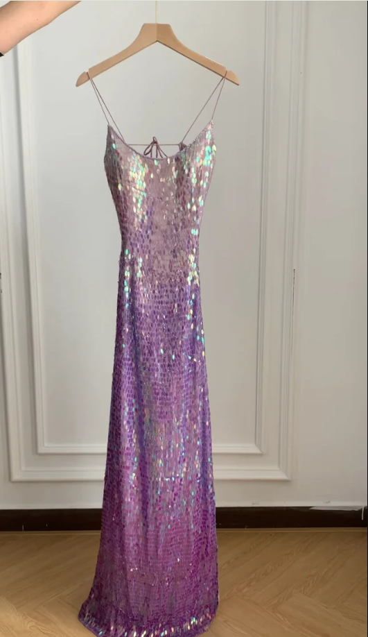 Gorgeous And Dazzling Backless Sequined Long Classy Prom Dress Secondary image