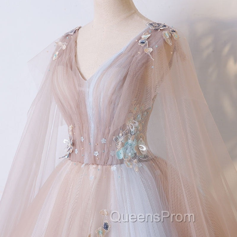 Gorgeous Ball Gown Tulle V-neckline Long Party Gown, New Evening Prom Dress Secondary image