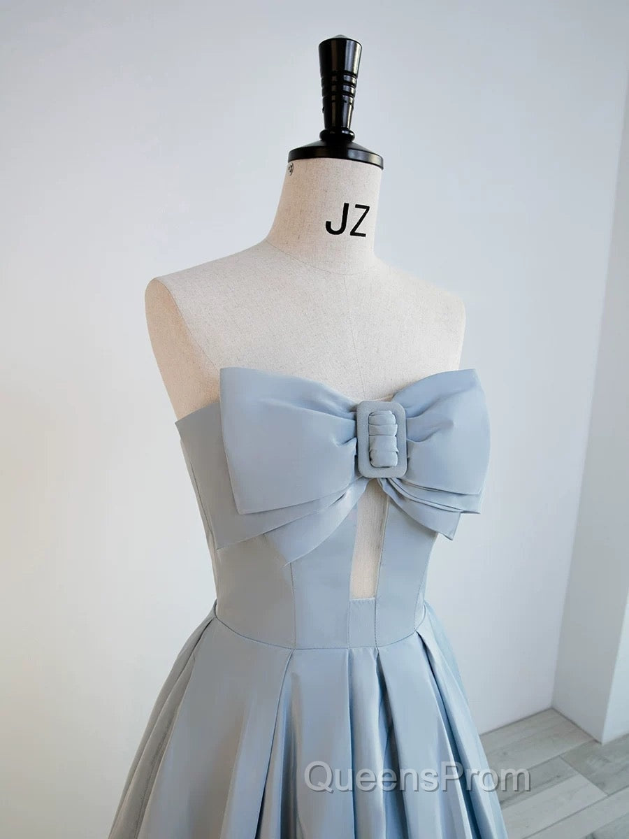 Gorgeous Balll Gown Sweetheart Blue Satin Long Evening Dress Evening Prom Dress