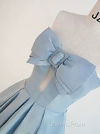 Gorgeous Balll Gown Sweetheart Blue Satin Long Evening Dress Evening Prom Dress