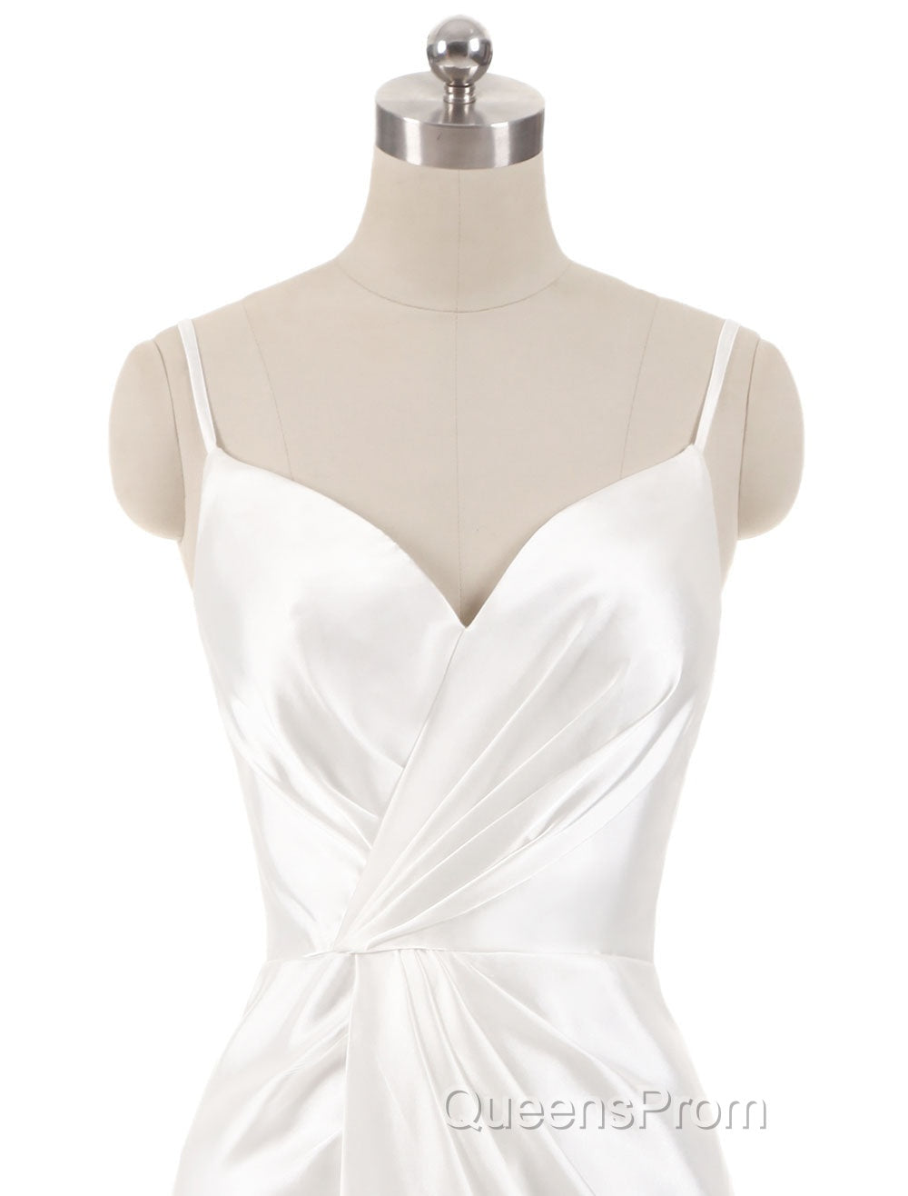 Gorgeous Beach Wedding Dress Mermaid Sleeveless Evening Dress V Neck Straps Split Ivory Bridal Gown With Court Train