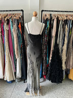 Gorgeous Black And Gray Gradient Beaded Chiffon Long Classy Prom Dress