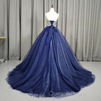 Gorgeous Blue Ball Gown Sweet 16 Party Dress Handmade Formal Gown Off Shoulder Evening Prom Dress