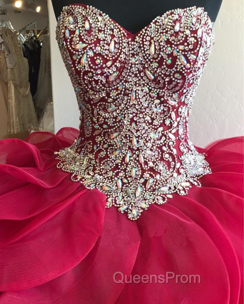 Gorgeous Crystal Beaded Bodice Corset Organza Ruffles Quinceanera Dress Ball Gowns Secondary image