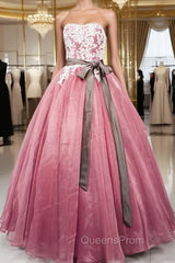 Gorgeous Dark Pink Organza with Lace Evening Gown, Quinceanera Dress