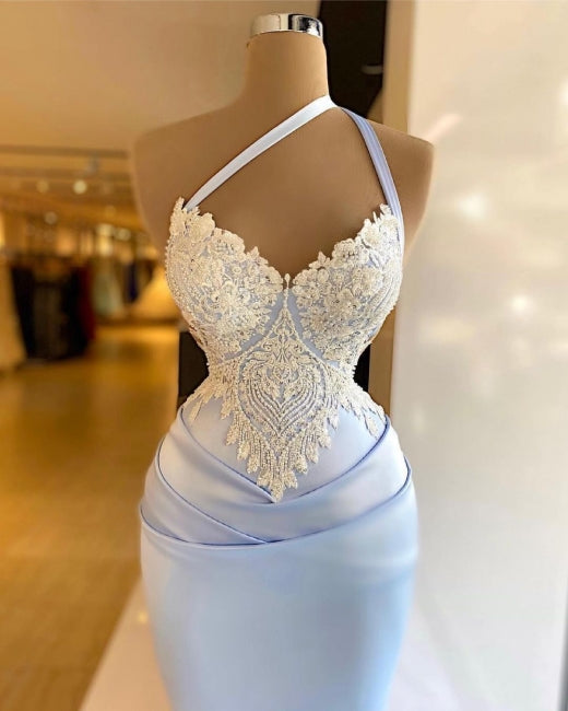 Gorgeous Halter Mermaid Prom Dress Long With Lace Appliques Secondary image