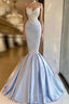 Gorgeous Halter Mermaid Evening Prom Dress Long With Lace Appliques