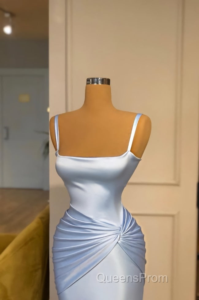 Gorgeous Long Blue Mermaid Graduation Dress Fabulous Straps Evening Prom Dress Secondary image