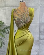 Gorgeous Mermaid Beadings Evening Prom Dress Long With Ruffles