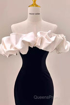 Gorgeous Mermaid Off The Shoulder Black Evening Prom Dress