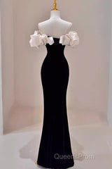 Gorgeous Mermaid Off The Shoulder Black Evening Prom Dress