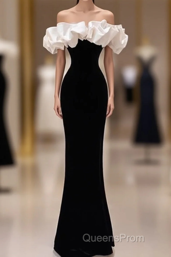 Gorgeous Mermaid Off The Shoulder Black Evening Prom Dress Main image