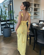 Gorgeous Mermaid Spaghetti Straps Floor Length Floral Yellow Classy Evening Dress Classy Prom Dress