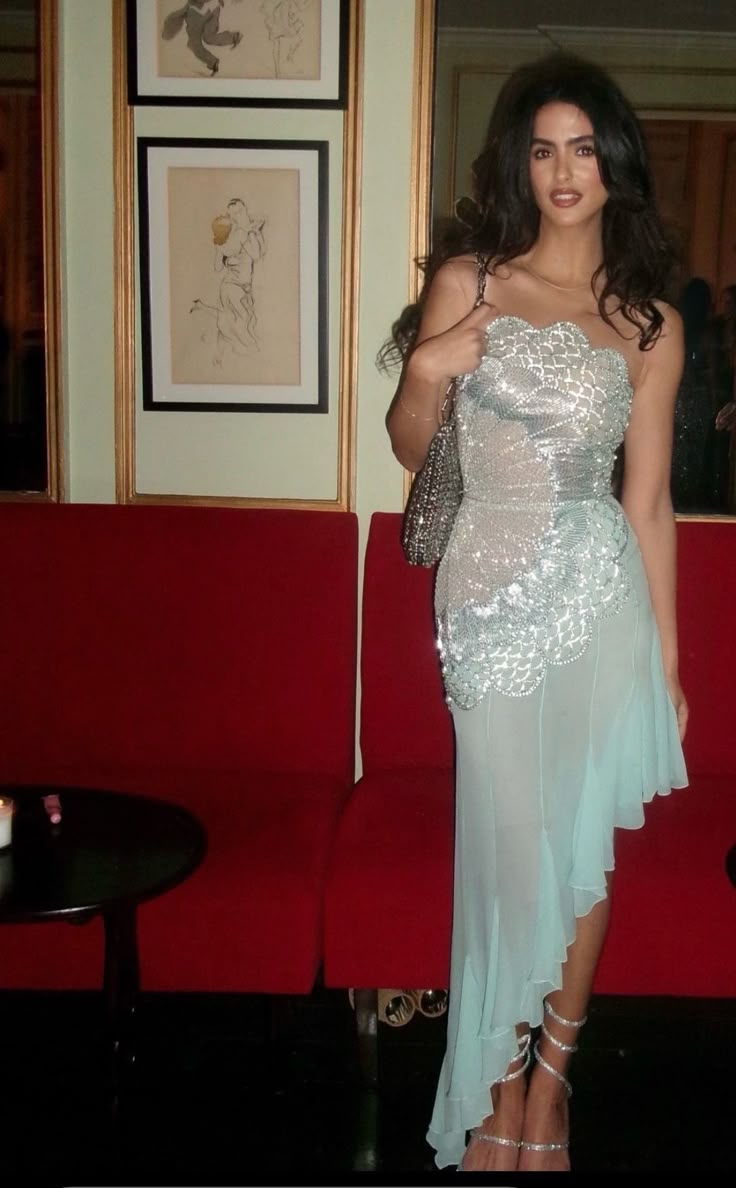 Gorgeous Mermaid Strapless Chiffon Blue Classy Prom Dress Classy Evening Dress Secondary image