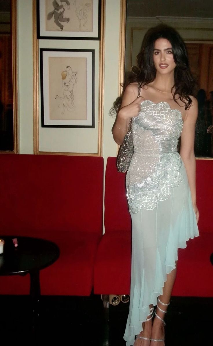 Gorgeous Mermaid Strapless Chiffon Blue Classy Prom Dress Classy Evening Dress