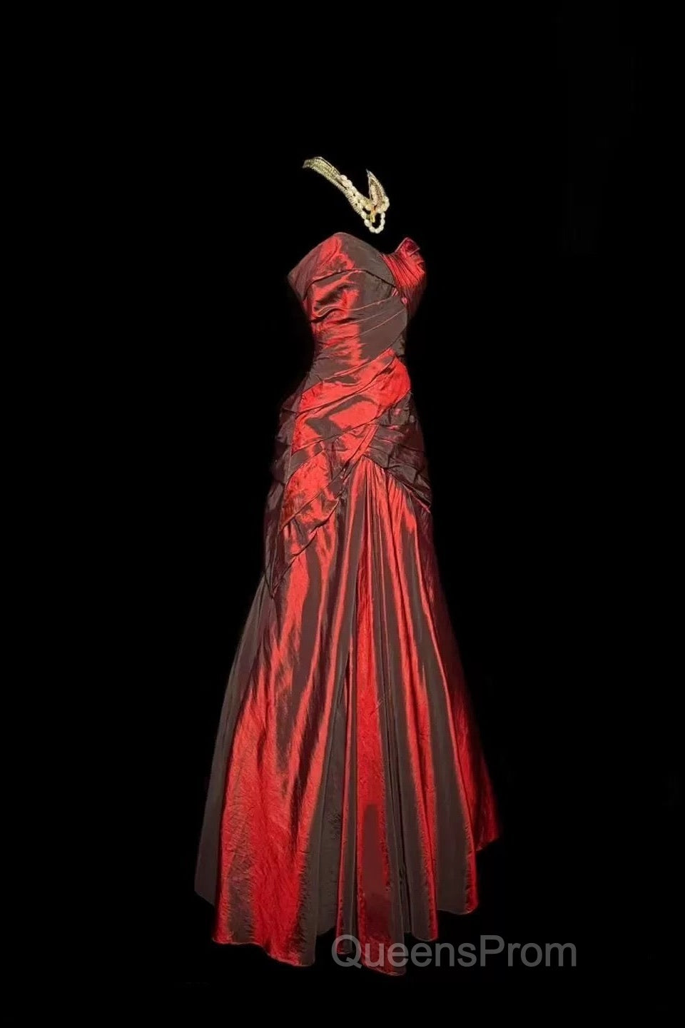 Gorgeous Mermaid Sweetheart Red Taffeta Long Evening Dress Evening Prom Dress Secondary image