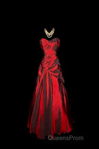 Gorgeous Mermaid Sweetheart Red Taffeta Long Evening Dress Evening Prom Dress