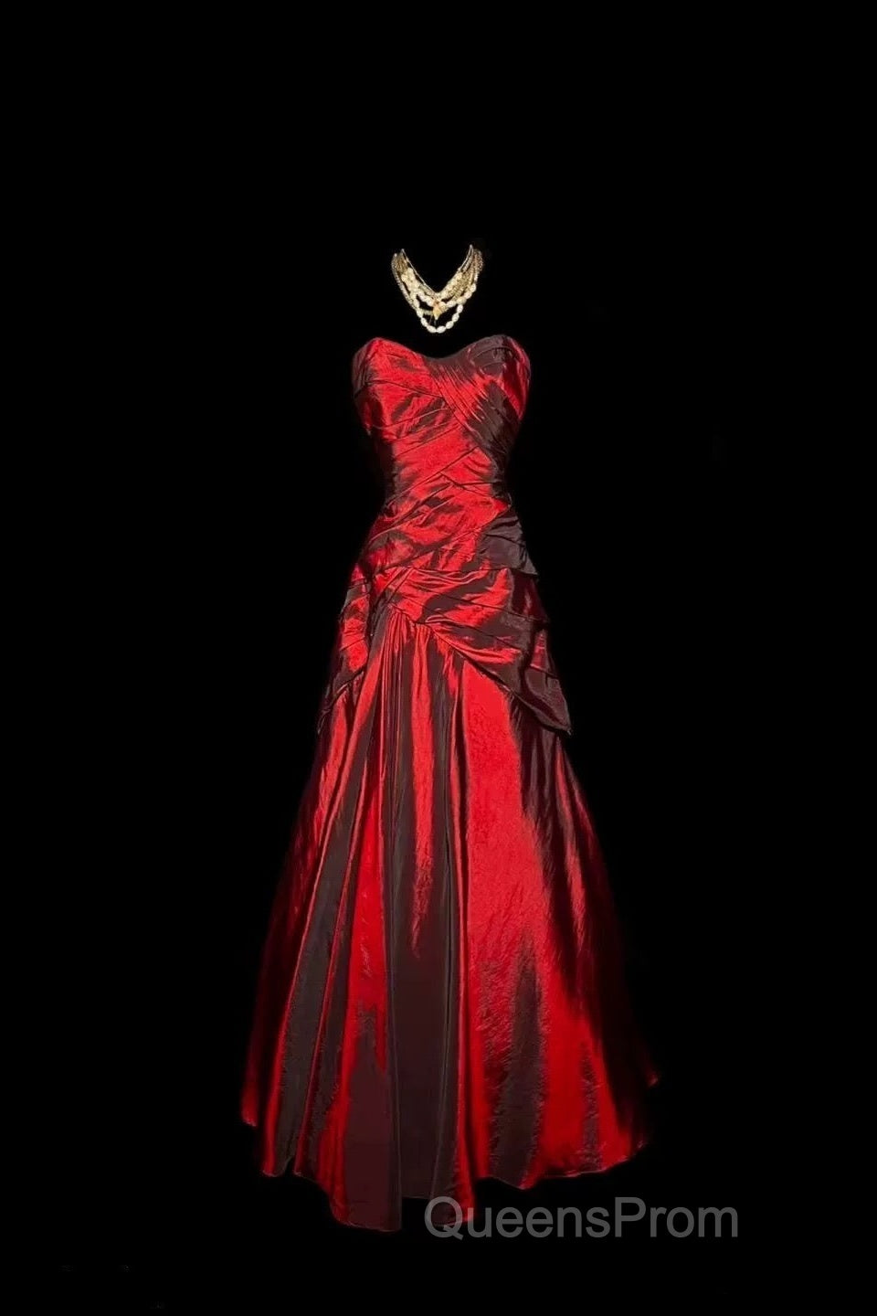 Gorgeous Mermaid Sweetheart Red Taffeta Long Evening Dress Evening Prom Dress