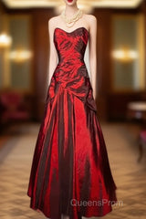 Gorgeous Mermaid Sweetheart Red Taffeta Long Evening Dress Evening Prom Dress