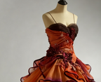 Gorgeous Ombre Spaghetti Straps A-Line Layered Tulle Long Classy Prom Dress Classy Evening Gowns