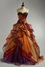 Gorgeous Ombre Spaghetti Straps A-Line Layered Tulle Long Classy Prom Dress Classy Evening Gowns